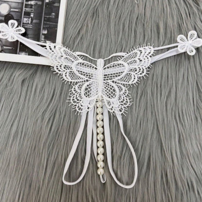 🦋 Mariposa de Encaje Perlado 🦋– Tanga Sensual Premium x 3💎✨