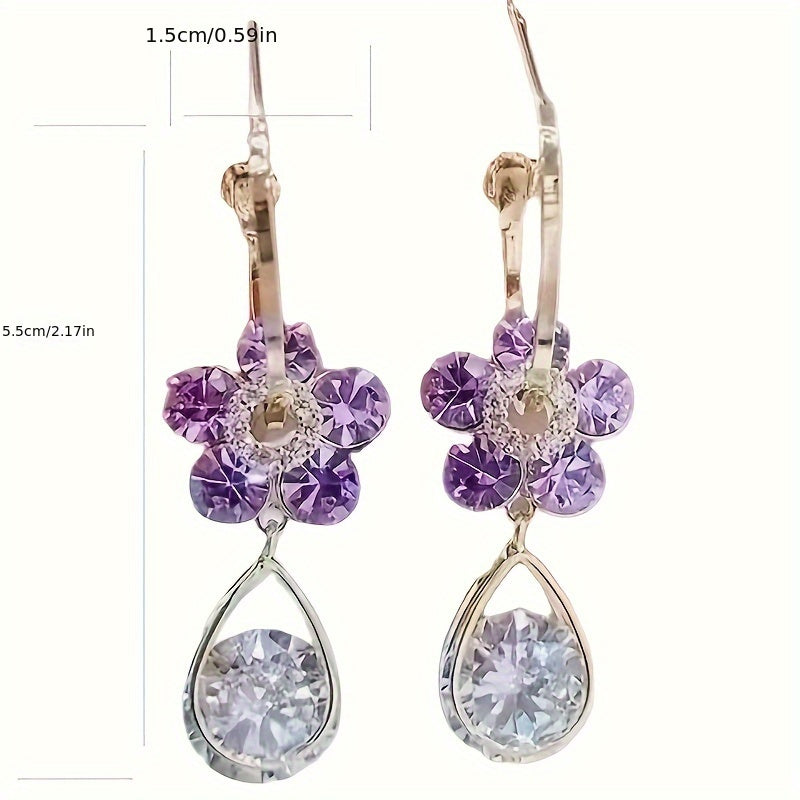 ✨Pendientes  Flor De Cristal💫