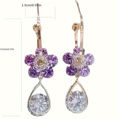 ✨Pendientes  Flor De Cristal💫