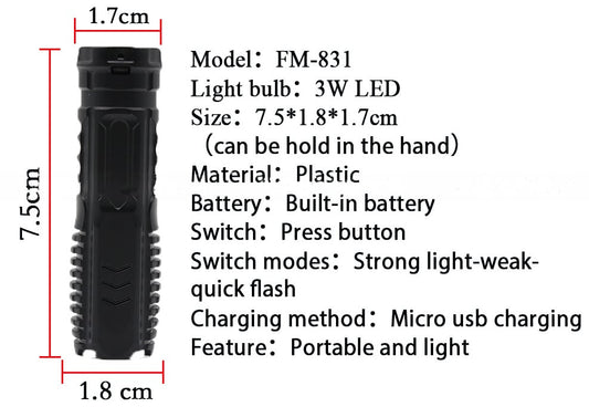 💯🔥GRAN LIQUIDACION🔥💫🔦Linterna recargable multifuncional🔦🔥