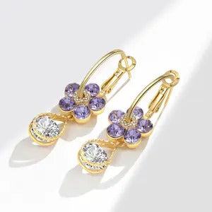 ✨Pendientes  Flor De Cristal💫