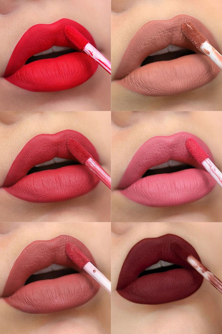 💄💓SET DE  6 LABIALES GLAMOUR TONOS MATE 12 HORAS💓