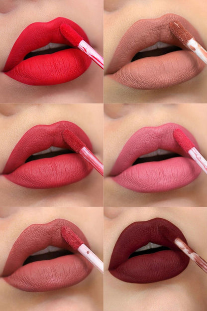 💄💓SET DE  6 LABIALES GLAMOUR TONOS MATE 12 HORAS💓