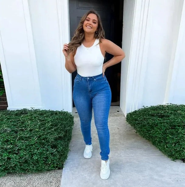 🤩🔥LO MAS VIRAL JEANS SKINNY🤯 ⚡MOLDEADOR DE ABDOMEN Y CINTURA😍