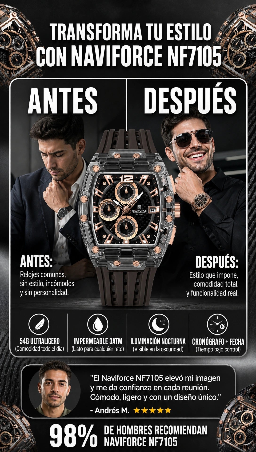 before_after - Reloj Naviforce Caballero