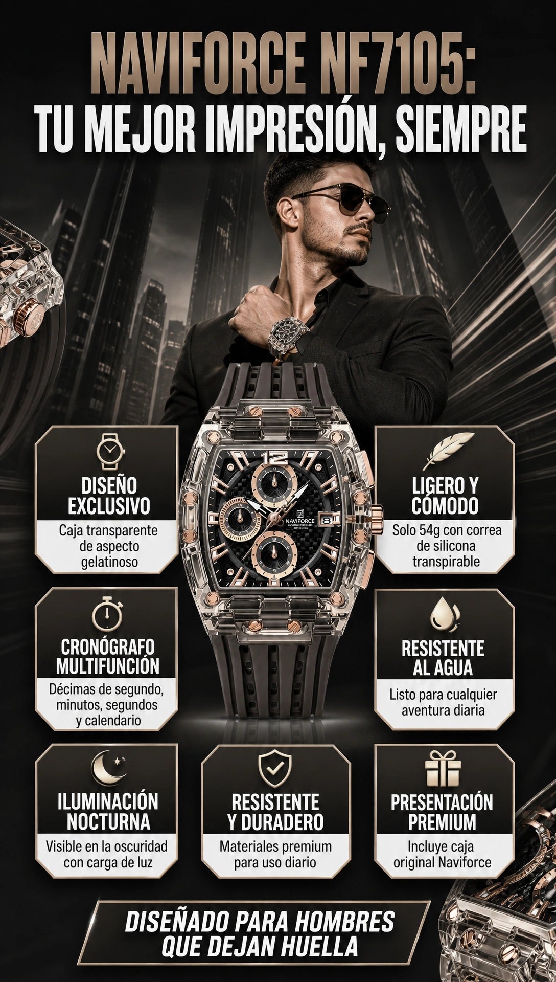 benefits - Reloj Naviforce Caballero