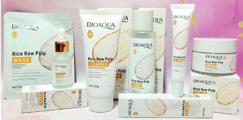 🌾🍃👩Kit x 5 Rutina Facial Oriental de Arroz | Tratamiento Facial Anti-Edad 👩‍🦳y Aclarante - BIOAQUA🌾🍃